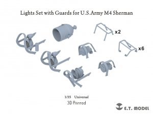 E.T. Model P35-260 Lights Set with Guards for U.S.Army M4 Sherman 1/35