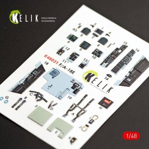 KELIK K48031 F/A-18E SUPER HORNET INTERIOR 3D DECALS FOR MENG KIT 1/48