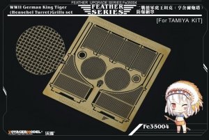 Voyager Model FE35004 WWII German King Tiger (Henschel Turret) Grills Set (Tamiya) 1/35