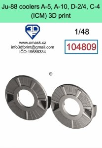 Omask 104809 Ju-88 coolers A-5/A-10/D-2/D-4 /C-4 (ICM) 3D print 1/48