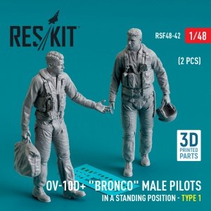 RESKIT RSF48-0042 OV-10D+ Bronco male pilots (in a standing position - type 1) (2 pcs) (3D Printed) 1/48