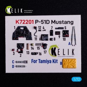 Kelik K72201 P-51D Mustang - interior 3D decals for Tamiya kit (1/72)