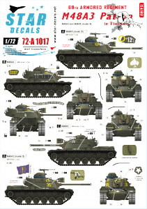 Star Decals 72-A1017 M67 Zippo. 1st Tank Battalion, M67A2 Flame tank 1/72