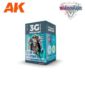 AK Interactive AK1067 WARGAME COLOR SET. BLUE PLASMA AND GLOWING EFFECTS. 4x17 ml