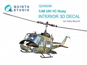 Quinta Studio QD48286 UH-1C 3D-Printed & coloured Interior on decal paper (HobbyBoss) 1/48