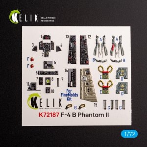 Kelik K72187 F-4B Phantom - interior 3D decals for FineMolds kit (1/72)
