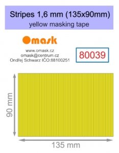 Omask 80039 Stripes 1,6 mm (135x90mm) yellow masking tape
