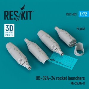 RESKIT RS72-0453 UB-32A-24 rocket launchers (4 pcs) (3D Printed) 1/72