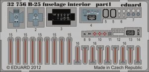 Eduard 32756 B-25 fuselage interior 1/32 HK Models