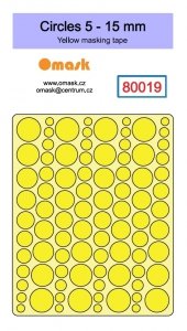 Omask 80019 Circles 5 - 15 mm (yellow masking tape)
