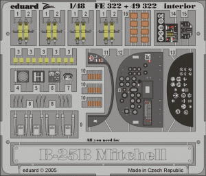 Eduard FE322 B-25B interior ACCURATE MINIATURES 1/48 
