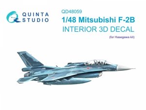 Quinta Studio QD48059 Mitsubishi F-2B 3D-Printed coloured Interior on decal paper (Hasegawa) 1/48