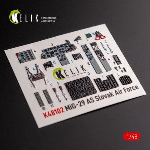 KELIK K48102 Mig-29AS - interior 3D decals for Academy kit 1/48