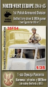 Toro 35F54 NWE 1944-45 - 1 Dywizja Pancerna - Kierowca i strzelec z BRENem Do kabiny Bedforda z IBG 1/35