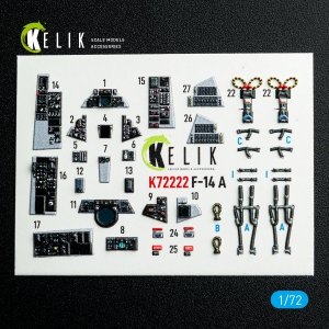 Kelik K72222 F-14A Tomcat - interior 3D decals for Academy kit (1/72)