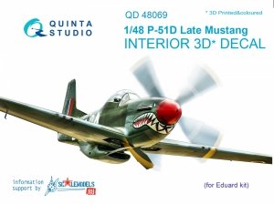 Quinta Studio QD48069 P-51D (Late) 3D-Printed & coloured Interior on decal paper (for Eduard kit) 1/48