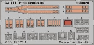 Eduard 32731 P-51 Seatbelts 1/32 Tamiya