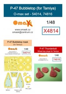 Omask X4814 P-47 Bubbletop O-max set for Tamiya 1/48