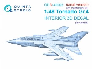 Quinta Studio QDS+48263 Tornado GR.4 3D-Printed coloured Interior on decal paper (Revell) (small version) (with 3D-printed resin parts) 1/48