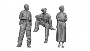 Glowel Miniatures 72009 TKS Crew And Girl (3 Figures, 3D Printed) 1/72