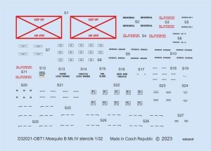 Eduard D32021 Mosquito B Mk. IV stencils HONG KONG MODELS 1/32