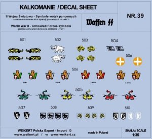 Weikert Decals DEC239 Oznaczenia niemieckich dywizji pancernych - vol.1 1/35