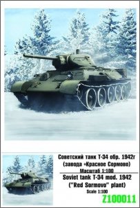 Zebrano Z100-011 Soviet tank T-34 m.1942 1/100