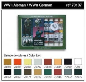 Vallejo WWII GERMAN (16 color set) (70107)