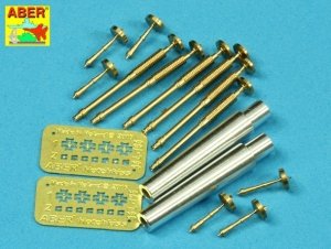 Aber 35L-197 Barrels for British WWI Tank Mk.V (Male, Female or Hermaphrodite) for 6 pdr (57mm) gun x 2pcs. 8mm Hotchkiss m.1909 x 6pcs. (1:35)