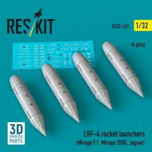 RESKIT RS32-0531 LRF-4 rocket launchers (4 pcs) (3D Printed) 1/32