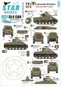 Star Decals 35-C1388 Sherman Mk V tanks. British 79th Armoured Division. 1/35