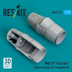 RESKIT RSU72-0267 MiG-29 Fulcrum exhaust nozzles for Trumpeter kit (3D Printed) 1/72