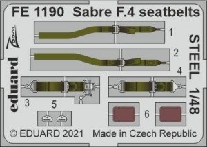 Eduard FE1190 Sabre F.4 seatbelts STEEL AIRFIX 1/48