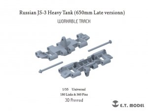 E.T. Model P35-051 Russian JS-3 Heavy Tank 650mm Late version Workable Track ( 3D Printed ) 1/35