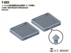 E.T. Model T-092 1.1mm Rivet Head C (240 pieces) ( nity )