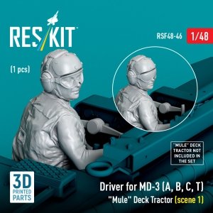 RESKIT RSF48-0046 Driver for MD-3 (A, B, C, T) Mule Deck Tractor (scene 1) (1 pcs) (3D Printed) 1/48