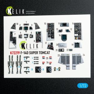 Kelik K72219 F-14D Super Tomcat - interior 3D decals for HobbyBoss kit (1/72)