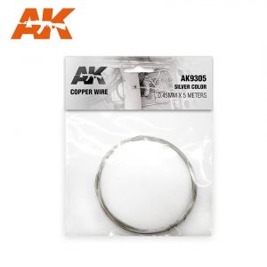 AK Interactive AK9305 COPPER WIRE 0.45MM Ø X 5 METERS. SILVER COLOR