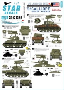 Star Decals 35-C1386 US Armored Mix # 8. T34 Calliope Rocket launcher 1/35