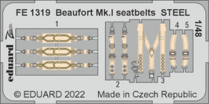 Eduard FE1319 Beaufort Mk. I seatbelts STEEL ICM 1/48