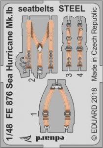Eduard FE876 Sea Hurricane Mk. Ib seatbelts STEEL AIRFIX 1/48