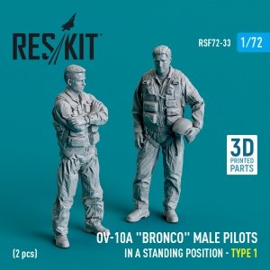 RESKIT RSF72-0033 OV-10A Bronco male pilots (in a standing position - type 1) (2 pcs) (3D Printed) 1/72