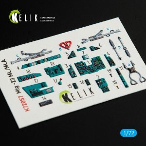 KELIK K72057 MIG-23 ML/MLA INTERIOR 3D DECALS FOR CLEARPROP KIT 1/72