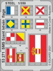 Eduard 53271 SMS Szent István flags STEEL TRUMPETER 1/350