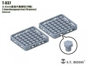 E.T. Model T-037 2.5mm Hexagonal rivet (70 pieces) ( nity )