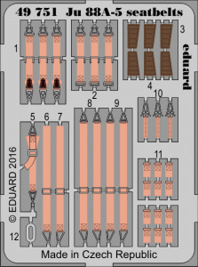 Eduard 49751 Ju 88A-5 seatbelts 1/48 ICM