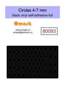 Omask 80093 Circles 4-7 mm (black Vinyl stickers)