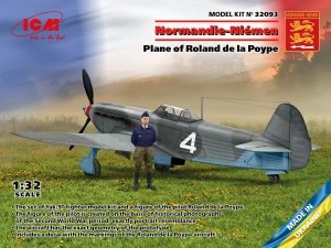 ICM 32093 Normandie-Niémen. Plane of Roland de la Poype (Yak-9T with Roland de la Poype figure) 1/32