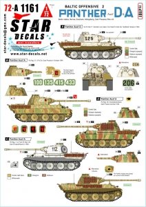 Star Decals 72-A1161 Panther Ausf D and A. Baltic Offensive # 2. SS-Nordland, GD and 5. Pz.Div. in 1944-45. Baltic states-Narwa-Courland-Königsberg-East Preussia 1/72