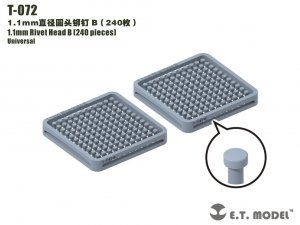 E.T. Model T-072 1.1mm Rivet Head B (240 pieces) ( nity )